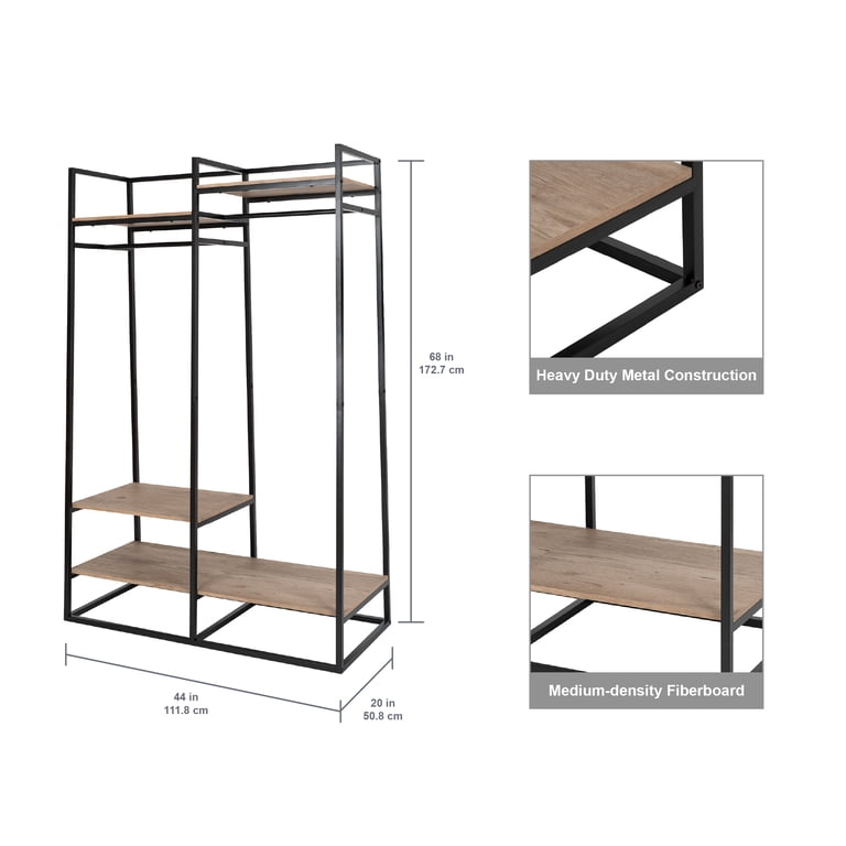 Better Homes & Gardens Jace Freestanding Metal 2-Rod Garment