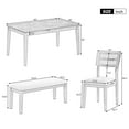thumbnail image 2 of Harper & Bright Designs Wood Farmhouse 6 Pieces Dining Table Set with Bench, Rectangle Table and 4 Upholstered Chairs with Pad, Natural Wood Wash, 2 of 12
