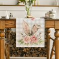 thumbnail image 6 of Buffalo Plaid Bunny Rabbit Ears Flower Easter Table Runner, Spring Summer Seasonal Holiday Kitchen Dining Table Decoration for Indoor Outdoor Home Party Decor 13 x 90Inch, 6 of 6