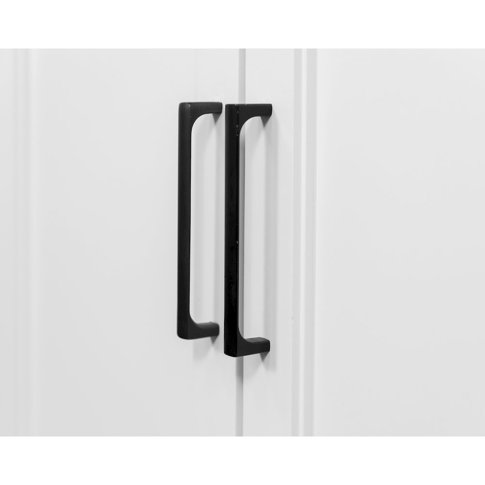 Modern Wood Lower Doors Bookcase Office Bookcase in White