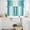 Teal Green, variant on Grey Ombre Kitchen Curtains Sets for Windows 36 Inch Length, Gray White Gradient Modern Abstract Art Rod Pocket Window Treatments Tier Curtains and Valances Set for Bedroom/Bathroom