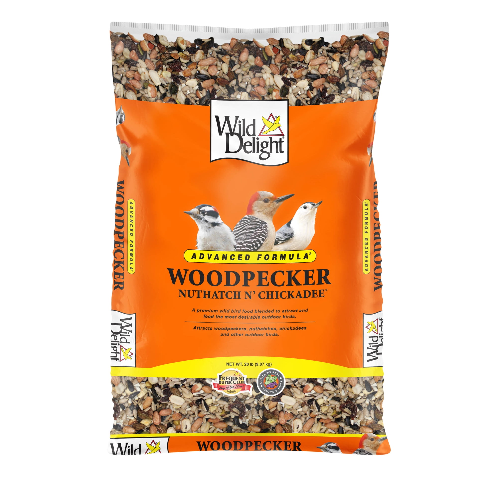 Wild Delight Advanced Formula Woodpecker Nuthatch N Chickadee Wild Bird Food 20 lb