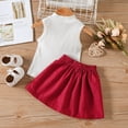 thumbnail image 5 of Bearichfupo Toddler Kids Baby Girls Sleeveless Ribbed T Shirt Tops Suspender Skirts Plaid Dress 2PCS Princess Outfits Clothes Set,Girls' Skirt Sets Sizes 5-6 Years, 5 of 5