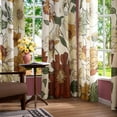 thumbnail image 5 of Curtainking Floral Curtains for Bedroom Linen Textured Curtains for Living Room Vintage Flower Pattern Printed Window Curtains 84 Inches Length 2 Panels Set with Grommet Beige, 5 of 10