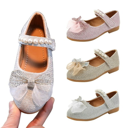 

Princess Sandals Big Children s And Girls Bow Tie Ladle Shoes Pink qILAKOG Size 11