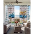 thumbnail image 6 of Blue Plaid Easter Blackout Curtains for Bedroom Living Room Darkening Curtains 84 Inch Length 2 Panels Set Truck Spring Floral Bunny Animals Window Curtain Window Treatment Grommet Drapes 52"x84", 6 of 9