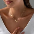 thumbnail image 6 of CFIOZYOS Dainty Gold Pendant Necklace 14k Gold Plated Delicate Tiny Love Heart Star CZ Leaf Pendant Necklace Simple Necklaces Everyday Jewelry for Women, 6 of 14