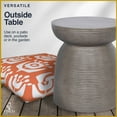 thumbnail image 4 of Finch Clayton Cement Pedestal Side Table with Modern Hourglass Design Gray, 4 of 9