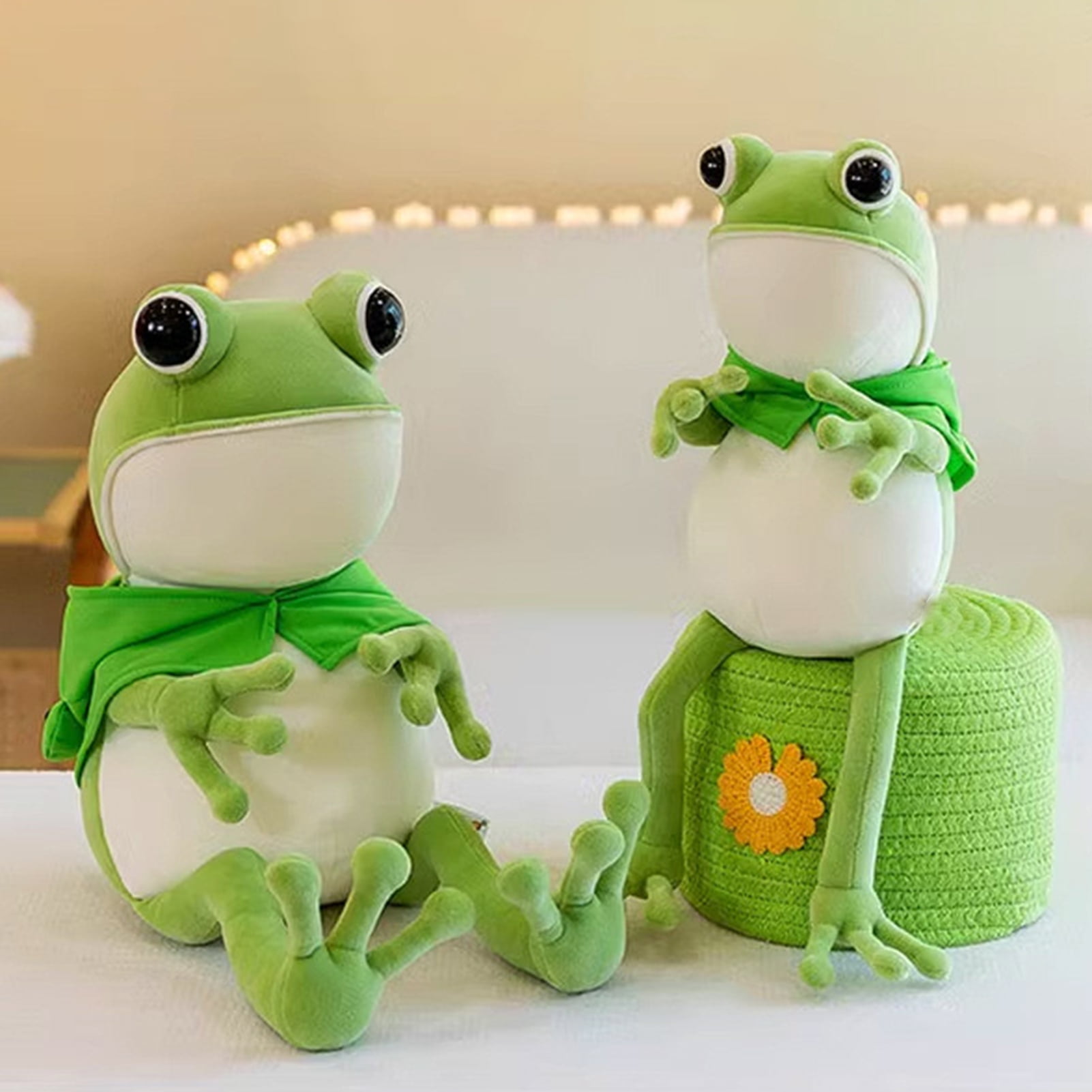 Kripyery Cartoon Frog Stuffed Pillow Toy Cute Big Eyes Long-legged