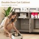 thumbnail image 4 of JJUN Cat Litter Box Enclosure - Cat Washroom Hidden Furniture with Front Entry, Scratcher, 2-Door Storage Cabinet, 2 Compartments, Air Vents, Metal Frame, Wooden Pet Crate House (Oak Gray), 4 of 19