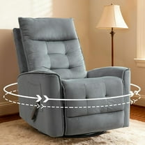 Swivel Rocker Recliner Chair for Adults, Glider Rocking Chair for Nursery, Small Recliner Chair for Small Spaces, RV, Living Room(Grey)