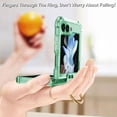 thumbnail image 3 of for Samsung Galaxy Z Flip 5 Case with Ring Stand, 1 Front Screen Protector, Crystal Clear Slim Fit, Soft TPU Bumper Shockproof Protective Phone Case for Women Girls Boys(Clear Green), 3 of 14