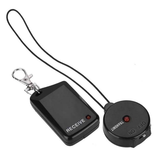 Wireless Anti Loss Device Security Protection Personal Guard Buzzer Light Anti Theft Alarm Home Automation Kits,1 x Receiver 1 x Transmitter,Black