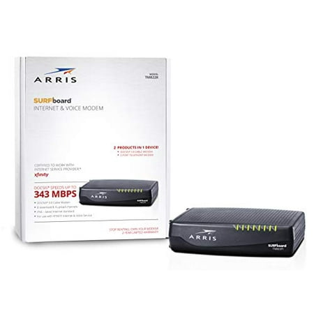 ARRIS Surfboard Docsis 8X4 Cable Modem / Telephone Certified for XFINITY - Download Speed: 343 Mbps (TM822R)