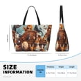 thumbnail image 4 of Zufioo Animal Filled Noahs Ark Print Large Capacity Beach Travel Bag, Zippered Pocket Foldable Hand-held Shoulder Beach Bag, 4 of 7