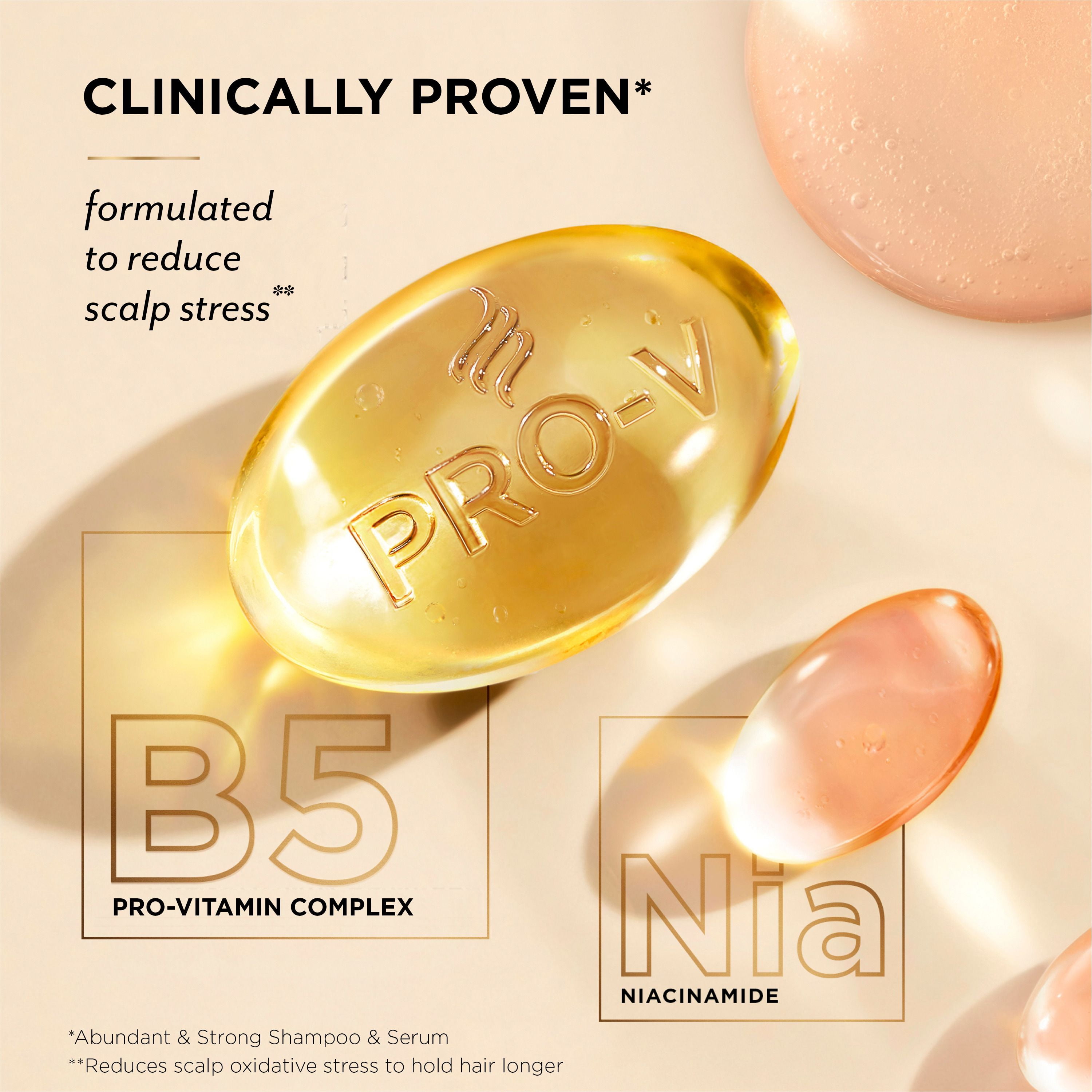 Shampooing Pantene Abondants et forts avec complexe de provitamine B5 et niacinamide