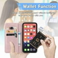 thumbnail image 6 of Dteck Wallet Embossed Case For Apple iPhone 13, Magnetic [Built-in Credit Card Slots] Flip Folio Floral Patterned PU Leather Stand Cover Case,rosegold, 6 of 8