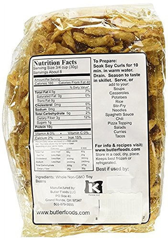 Butler Soy Curls, 8 oz Bags (Pack of 6) | Bulk Plant-Based Meat Alternative, Whole Soy Protein, Vegan, Gluten-Free, Non-GMO, Shelf-Stable, 100% Natural, Pantry-Friendly