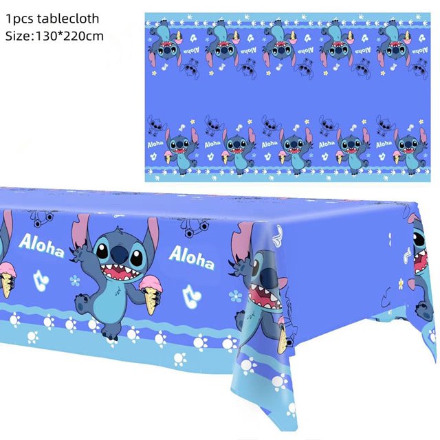 Lilo Stitch Suministros De Fiesta Desechable Vajilla Plato De Papel Globo Bandera Mantel Para Niños De Cumpleaños Decoración Bebé Ducha Gao Jiahui unisex