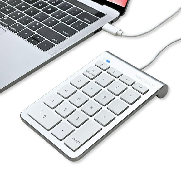Teclado numérico Macally UCNUMKEY22 USB C con cable 1,5 m plateado