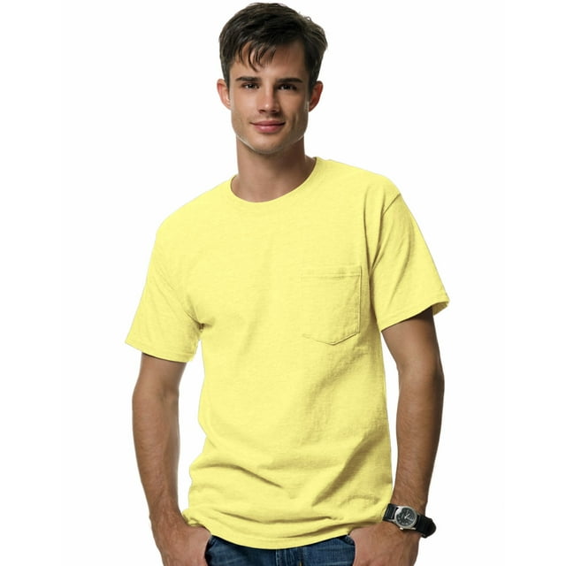 Hanes Beefy-T T-Shirt à Poche pour Hommes, m, Jaune