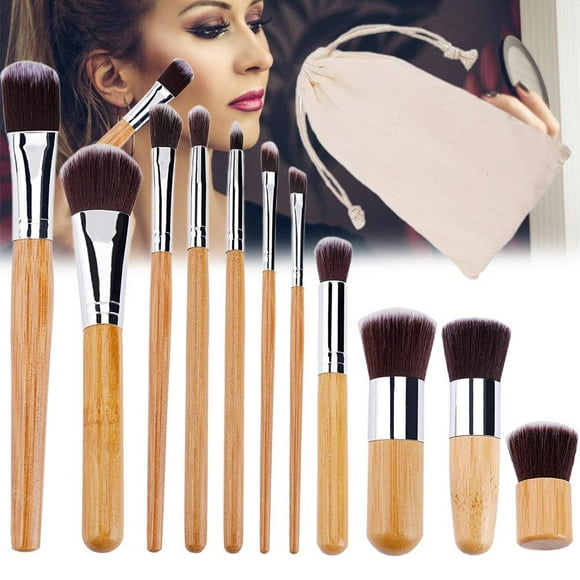 Makeup Brush Natural Bamboo Make up Brushes Set Soft Powder Cream Cosmetics Brushes Kit