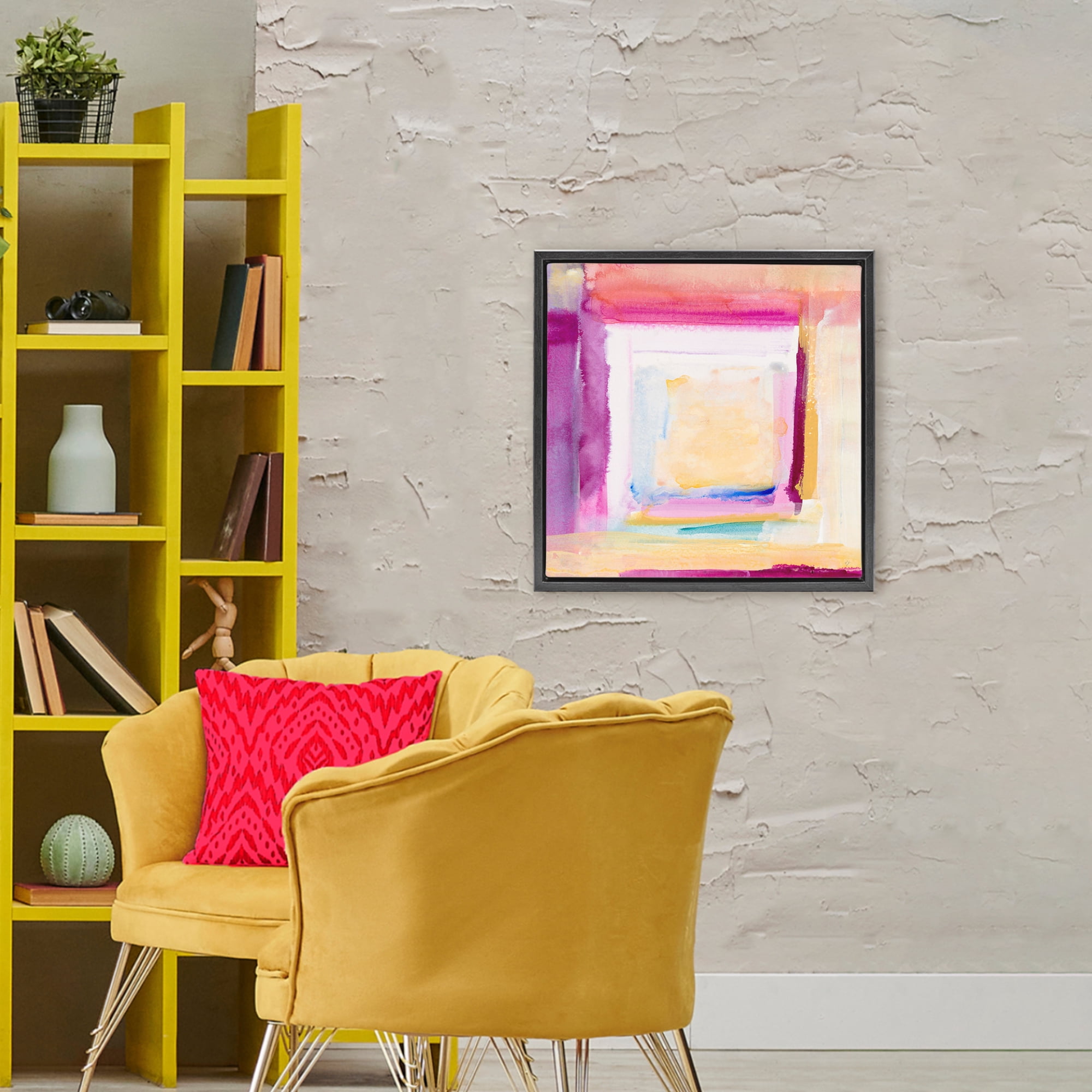 Stupell Industries Vibrant Layers New Day Black Framed Floater Canvas Wall Art, design by Lanie Loreth