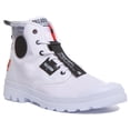 thumbnail image 1 of Palladium Pampa Lite Unisex Lightweight Lace Up Canvas Ankle Boot In White Size 5.5, 1 of 6