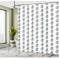 thumbnail image 4 of Ambesonne Flower Shower Curtain, Watercolor Lilac Pattern, 69"Wx75"L, Lime Green Ceil Blue, 4 of 4