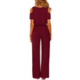 thumbnail image 5 of Baqcunre Short Sleeved Hollowed Out Off Shoulder Jumpsuit with Lace Up Jumpsuit,Size M,One Piece Jumpsuit,Womens Jumpsuit,Jumpsuits for Women Casual,Women's Pants,Women Clothing,Red, 5 of 5