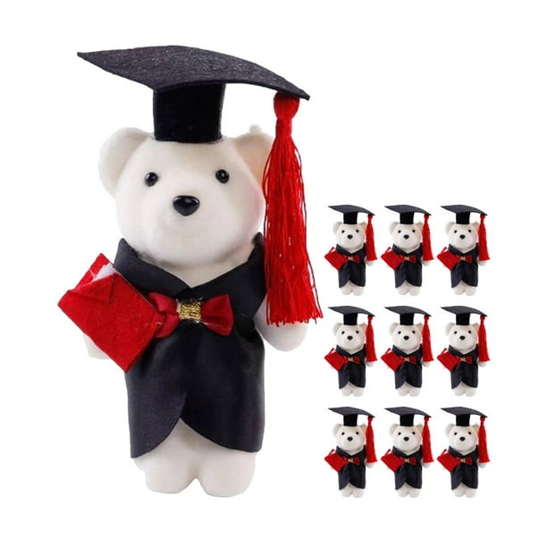10 Ositos de Peluche para Graduación, Ideales para Regalo. Suaves y Pequeños, Perfectos para Decorar Ramos o Ramos de Graduación.