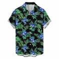 thumbnail image 4 of Tisuna Casual Summer Shirts For Men Floral Print Short Sleeve Lapel Collar Tops Comfortable Leisure Men'S Button Down Hawaii Shirts Black Size Xxxxl, 4 of 5