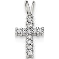 thumbnail image 1 of 925 Sterling Silver Polished CZ Cross Pendant / Charm, 1 of 2
