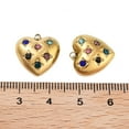 thumbnail image 3 of Ion Plating(IP) 304 Stainless Steel Pendant with Rhinestone Heart Real 18K Gold Plated 15.5x15x5mm Hole: 1.4mm, 3 of 3