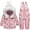 Pink, variant on YOUI-GIFTS Baby Girls Snowsuit Toddler Hooded Down Jacket Coat + Snow Pants Kids 2 Pieces Ski Set Pink 18-24 Months