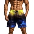 thumbnail image 3 of Rebajas de hoy DDAPJ pyju Men's Graphic Beach Shorts Summer Casual Vacation Shorts Drawstring Waist Swim Trunks with Pockets Yellow XL, 3 of 9