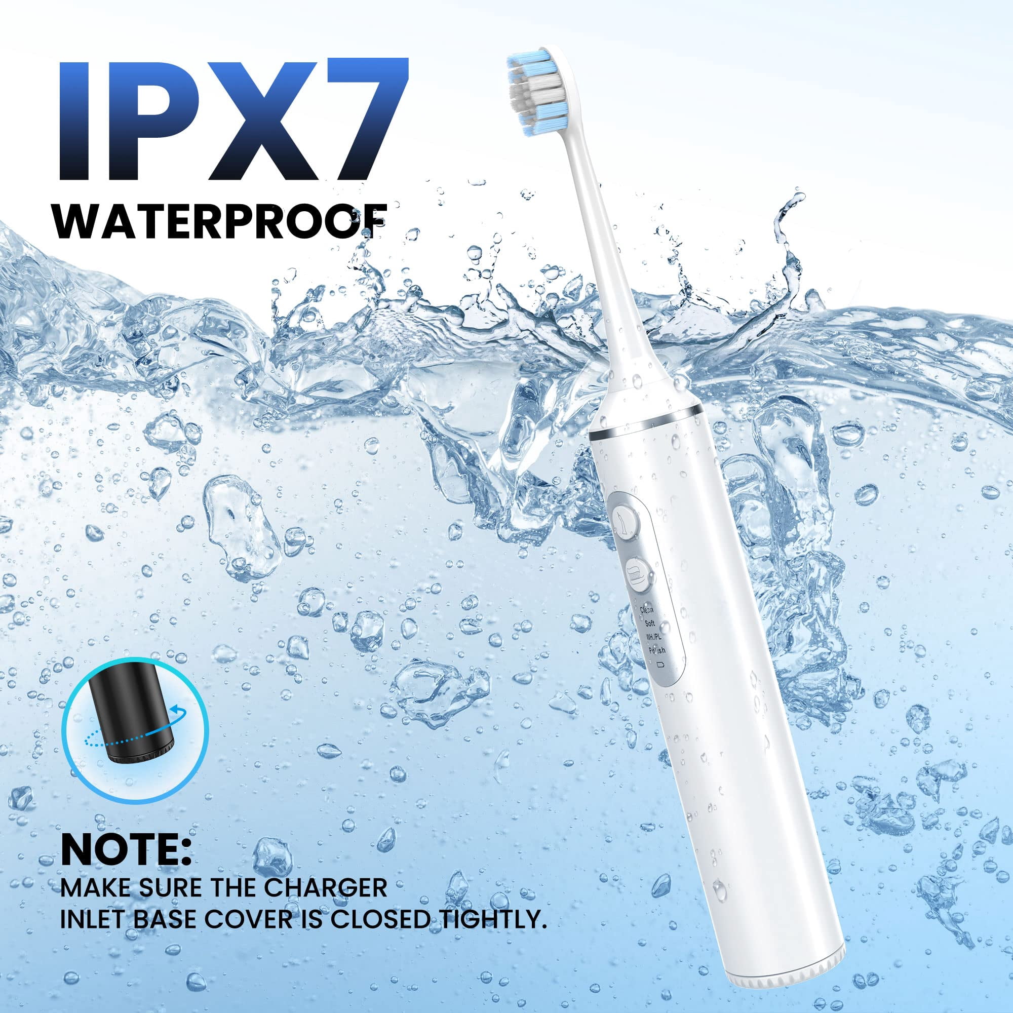 3 in 1 Electric Toothbrush with Water Flosser, Water Dental Flosser & Tooth Brush Combo, Teeth Irrigator Cleaning Kit with 4 Modes, Portable Electric Toothbrush for Travel Home