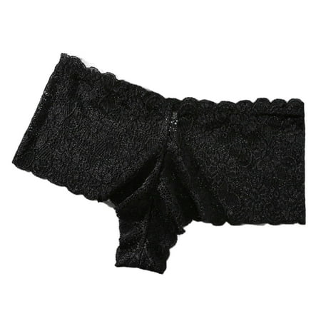 

HEVIRGO Women Underpants Breathable Lace Soft Solid Color No Constraint Quick-drying See-through Plus Size Flower Embroidery Lady Briefs Women Clothing