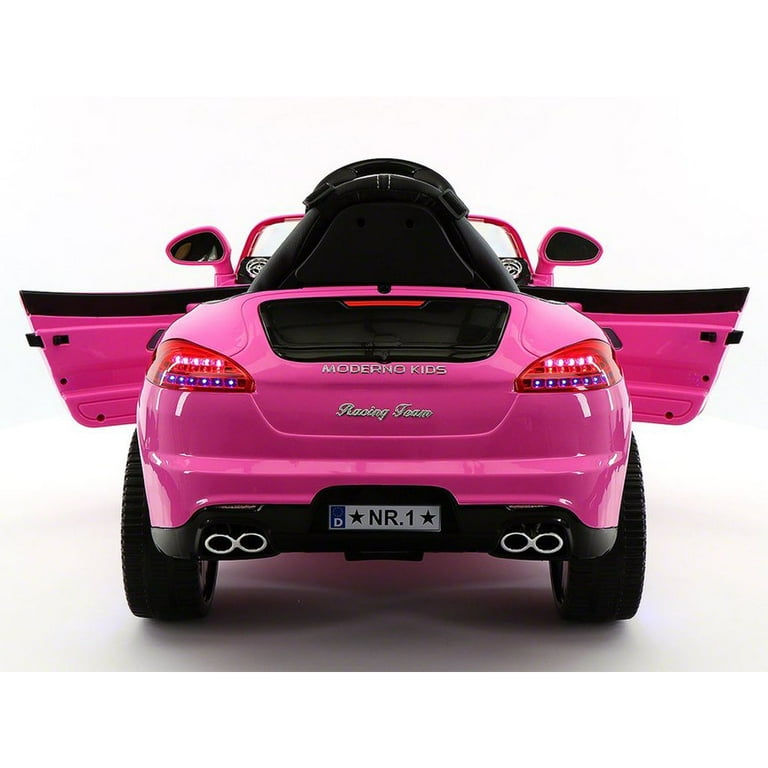 Pink porsche sale ride on car
