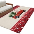 thumbnail image 6 of Red Christmas Truck Area Rug 4x6 Washable Rug Non Slip Xmas Tree Snowflake Plaid Winter Large Area Rug Indoor Floor Carpet for Entryway Bedroom Kitchen Living Room Home Office Dining Room Nursery, 6 of 8