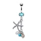 thumbnail image 3 of Lot De 5 Anneaux De Nombril Acier Chirurgical 316l Et Cristal - Pendentif Dcoratif Tribal, Ensemble Acier Inoxydable Anneau De Nombril Turquoise Toile, 3 of 4