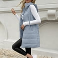 thumbnail image 4 of MOONDU Women's Long Puffer Vest Hooded Sleeveless Quilted Zip Up Longline Winter Warm Outerwear with Pockets Casual Top 8 Colors S-XXL, 4 of 9