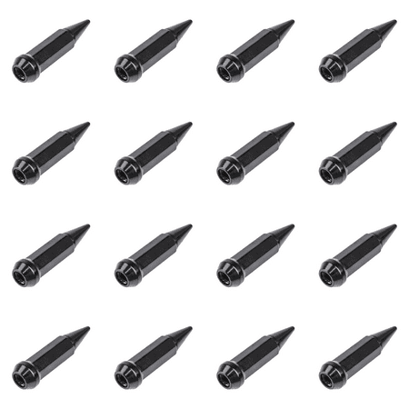 (16 Pack) MSA Spike Tapered Lug Nut 12mm x 1.50mm Thread Pitch Black For POLARIS RZR S4 900 2018