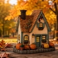 thumbnail image 3 of Hallween Glowing Pumpkin Ornament Resin Lighted Pumpkin House Decor with Warm Light, 3 of 6