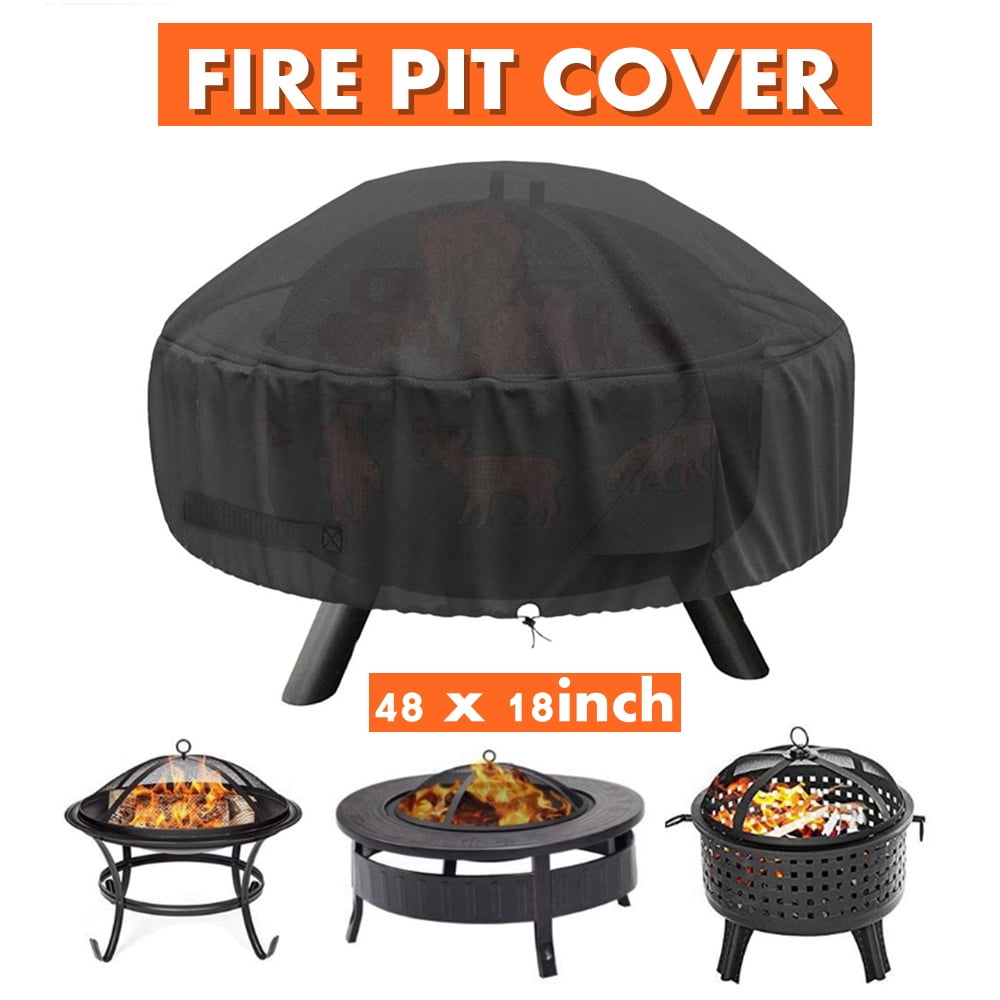 48''x18'' Round Fire Pit Cover Patio Grill Cover Heavy ...
