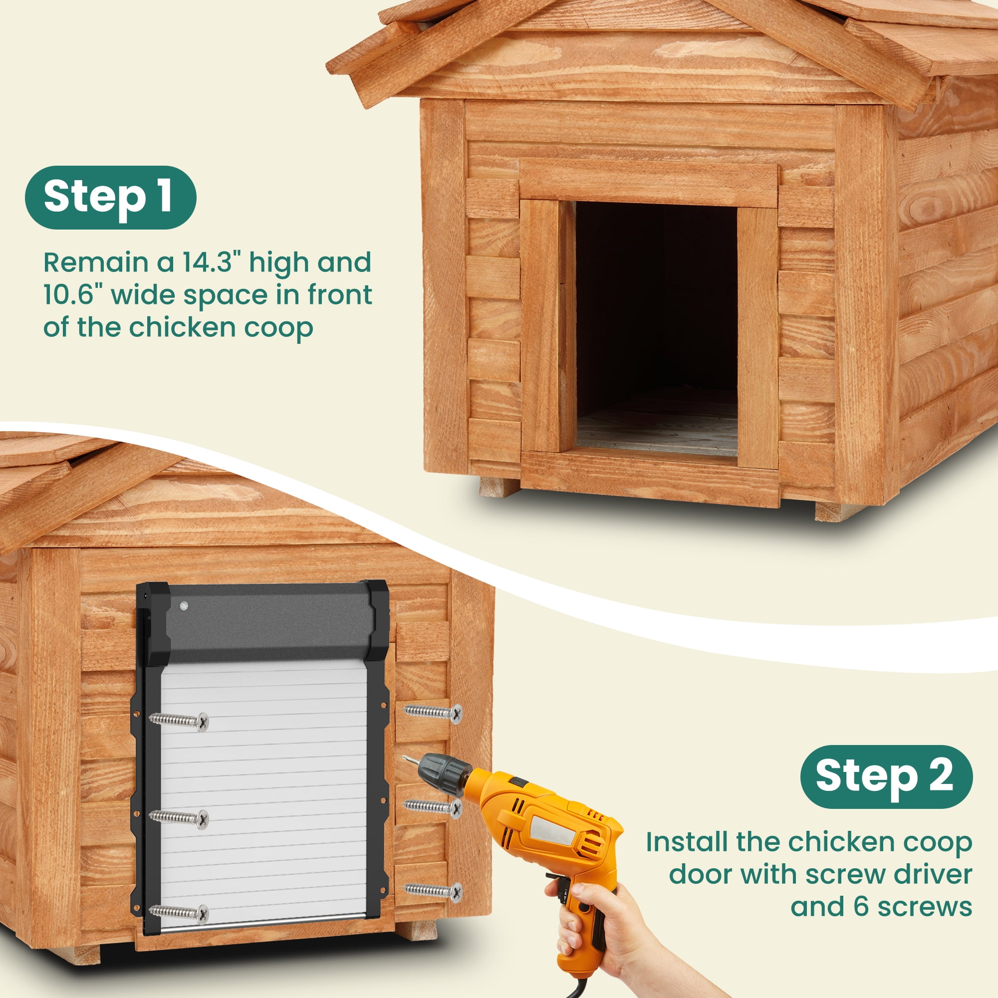 Innvello  Automatic Chicken Coop Door with Timer & Light Sensor Auto chicken Doors