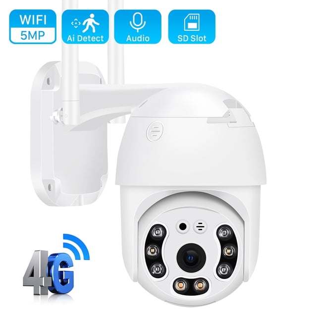 Cámara IP 4G con tarjeta SIM de 5MP, videocámara PTZ HD de 1080P para exteriores, WIFI, inalámbrica, CCTV DE SEGURIDAD DE 3MP, seguimiento automático, videovigilancia