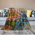 thumbnail image 2 of JEUXUS  Floral Throw Blanket, Vibrant Color Boho Flowers Blossom Cozy Decor Throws for Sofa Bed Couch Chair or Dorm, 2 of 6