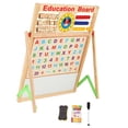thumbnail image 3 of Drawing Board, Double Sided 3 Colors Counting Beads Art Easel Whiteboard with Chalk Pen and Letter Boards for Writing for Arithmetic Calculation Graffiti, 3 of 8