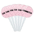 thumbnail image 1 of Lorretta Cupcake Picks Toppers - Set of 6 - Pink Speckles, 1 of 1
